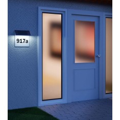 Numar de casa LED cu incarcare solara, Alb, Cifre 0-9, Litere A-H