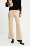 Answear Lab pantaloni femei, culoarea alb, lat, high waist