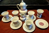Serviciu Vintage Porțelan de Colecție HEINRICH (Germania) &ndash; Model &bdquo;R&uuml;desheimer Kaffee&rdquo; (15 piese)