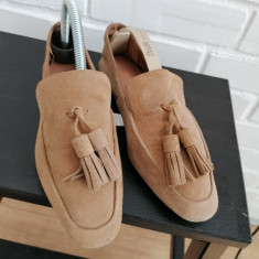 ZARA - mocasini cu ciucurasi, piele naturala, marime 35-36 foto