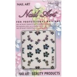 Sticker negru - 3D, mix de flori, INGINAILS