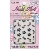 Sticker negru - 3D, mix de flori, INGINAILS