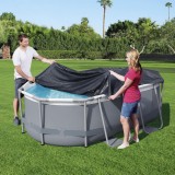 Prelata Piscina Bestway Flowclear 300 x 200 cm Antracit - Protectie Piscina Ovala Power Steel