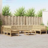 vidaXL Set de canapele de exterior cu pernă 10 pcs Alb și Bej 3387072