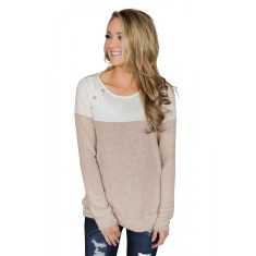 L571-1522 Bluza cu maneca lunga si decolteu rotund