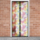 Plasa tantari pentru usa Delight, 100 x 210 cm, inchidere magnetica, model fluturi colorati