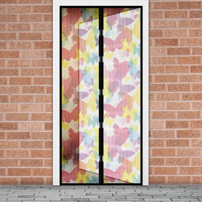 Plasa tantari pentru usa Delight, 100 x 210 cm, inchidere magnetica, model fluturi colorati foto