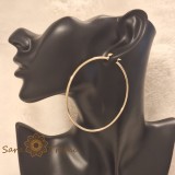 Cercei rotunzi Magie Aurie 6.5 cm, placati cu aur 18K