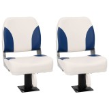 Cumpara ieftin Set 2 scaun pliabil pentru barca, albastru si alb, 41x36x48 cm