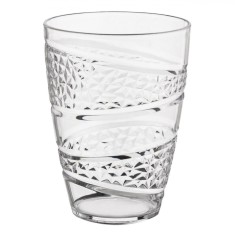 Pahar Plastic, Model Romburi Reliefate, Transparent, Capacitate 400ml