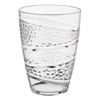 Pahar Plastic, Model Romburi Reliefate, Transparent, Capacitate 400ml foto