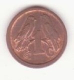 Africa de sud 1 cent 1990, primul an de batere.
