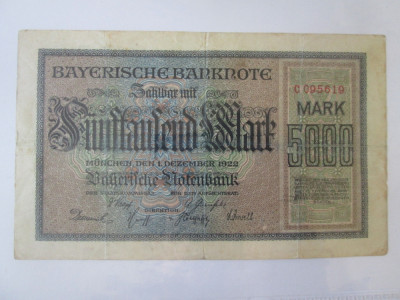 Germania 5000 Mark 1922 Bayern foto