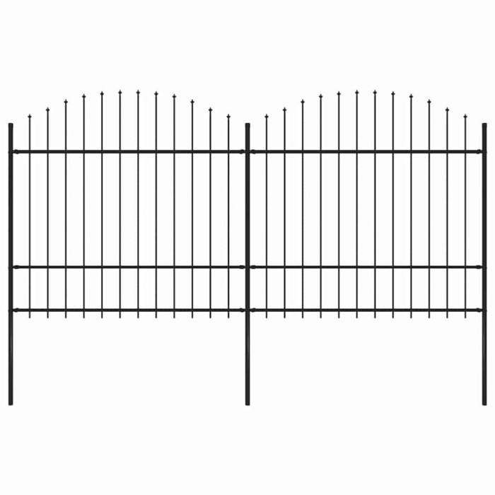 vidaXL Gard de grădină cu v&acirc;rf tip suliță din oțel, 359x175 cm, negru 277740