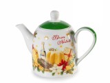 Ceainic Craciun in cutie cadou portelan multicolor cm 20 x 11 x 14 H, 500 ml