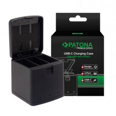 Cutie de încărcare pentru încărcător triplu PATONA pentru GoPro Hero 9 10 11 incl. Cablu USB-C