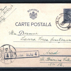 ROMANIA 1943 - CARTE POSTALA DE LA BLAJ LA ARAD, CIRCULATA, Z57