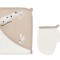 Set de baie cu prosop si manusa Girafa, BabyCosy, Mink