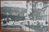 Carte Postala Sinaia, Terasa Castelului Peleș, 1943, Alb-Negru, Circulata, 14x9cm