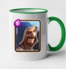 Cana Ceramica Personalizata Clash Royale Wizard, Maner Verde, 330ml, Inovatix. Cana Cafea/Ceai, Ceramica, Universal