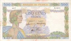 FRANTA 500 francs 9-4-1942 VF-/VF!!!
