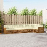 vidaXL Set de canapele de exterior cu pernă 6 pcs Natural și Crem 3373535