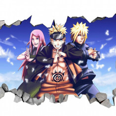 Sticker decorativ, gaura in perete 3D, Naruto, 85 cm, 1054TK-2