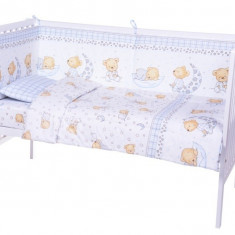 Lenjerie patut cu 7 piese Sleepy Little Bear Bleu 015