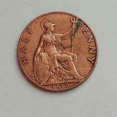 M3 C50 - Moneda foarte veche - Anglia - Half penny - 1910