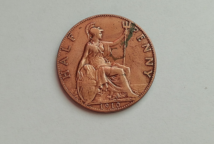 M3 C50 - Moneda foarte veche - Anglia - Half penny - 1910