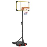 SPORTNOW Coș de Baschet pentru Copii 6-14 Ani, Coș de Baschet cu &Icirc;nălțime Reglabilă, Roți și Bază Umplută, 71x46 cm, Galben | Aosom Romania