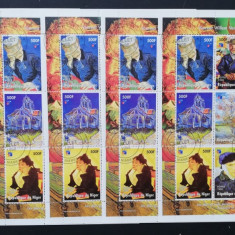 NIGER -1998 -Van Gogh-Picturi, 5 X 1 M/SH OBLITERATe,NIG 20