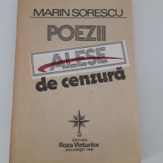 Marin Sorescu Carte cu autograf Poezii alese de cenzura