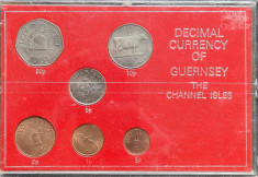 Guernsey set 1/2 1 2 5 10 50 pence 1979 1981 foto