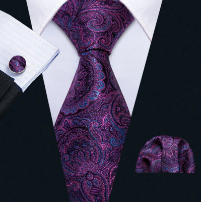 Set cravata + batista + butoni - matase - model 491 foto