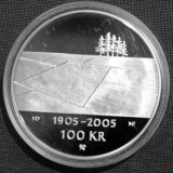 SV * NORVEGIA * 100 KRONEN 2005 * ARGINT * PROOF in capsula + caseta originale, Europa