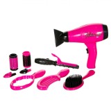 Set Coafor Copii, 9 Piese, Plastic, Roz