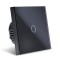 Resigilat Intrerupator Smart Touch Techstar&reg;, Wireless 2.4GHz, Sticla Securizata, Design Modern, Iluminare LED, 1 Faza, Negru