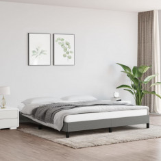 vidaXL Cadru de pat, gri închis, 160 x 200 cm, material textil