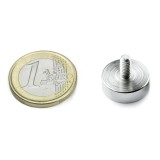 Magnet neodim oala &Oslash;16 mm, cu filet exterior M4, putere 8 kg