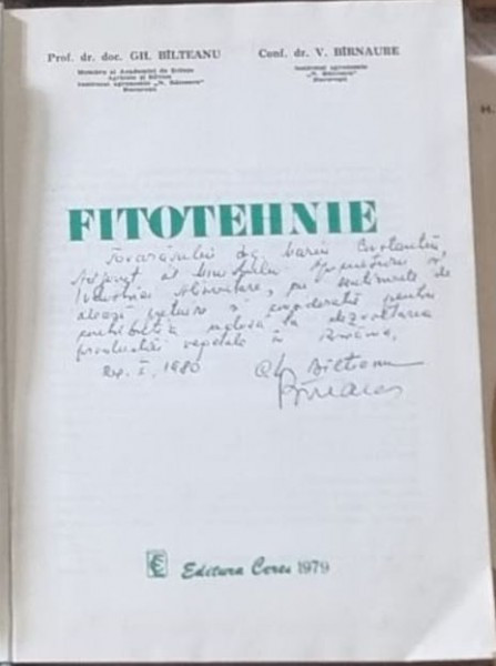 Gh. Bilteanu, V. Birnaure - Fitotehnie