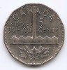 Canada 5 cenți 1951- George VI, (Descoperirea nichelului) KM-48, America de Nord, Nichel