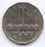 Canada 5 cenți 1951- George VI, (Descoperirea nichelului) KM-48