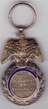 Medalie militară Franța Napoleon III Valeur et Discipline, acvilă, email albastru, cu inel