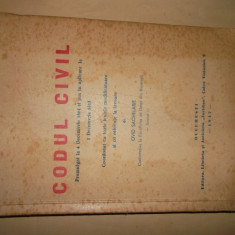 CODUL CIVIL - 1 Decemvrie 1865 - Ovidiu Sachelarie - 1947