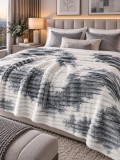 Cumpara ieftin Patura Cocolino Gri Alb 200x230 cm , Moale, Calduroasa E i Antialergica