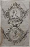 Gravura: Imparateasa MARIA TEREZIA - gravura vieneza din anul 1740