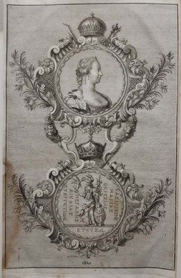 Gravura: Imparateasa MARIA TEREZIA - gravura vieneza din anul 1740 foto