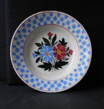 Farfurie de perete, decorat cu floare, APATFALVA (HU), farfurie de portelan