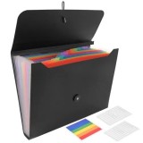 Cumpara ieftin Mapa neagra A4 33 x 24 x 4 cm pentru documente, 13 compartimente extensibile